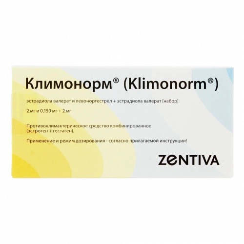 Климонорм 2 мг и 0,150 мг + 2 мг 21 драже