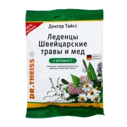 Леденцы Dr.Theiss от кашля швейцарские травы с медом + витамин С 75 г