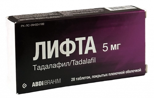 Лифта 5 мг тадалафил 28 таблеток