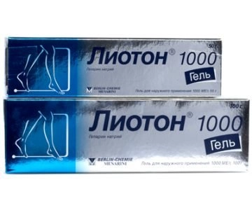 Лиотон 1000 гель гепарина натрия 50 г