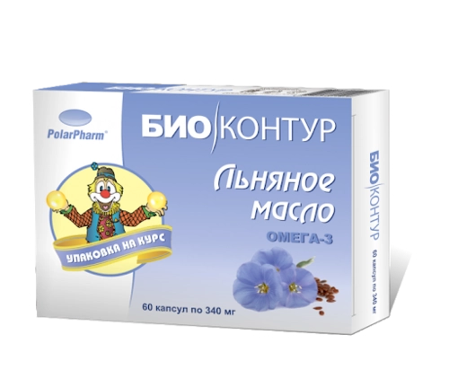 Льняное масло 340 мг 60 капсул