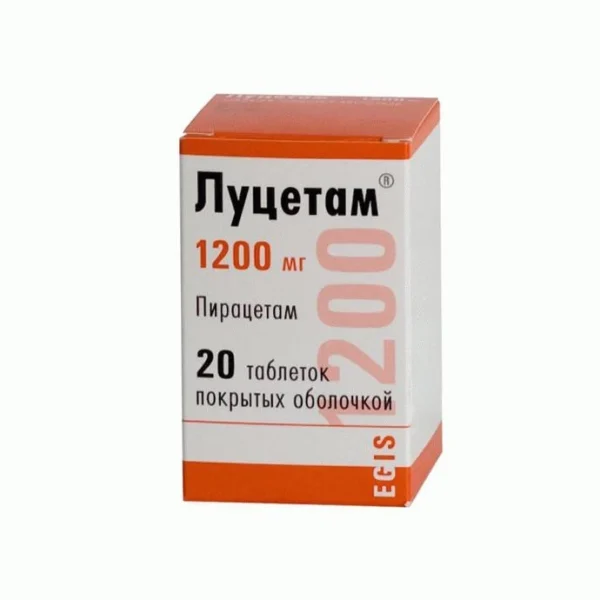 Луцетам 1200 мг пирацетам 20 таблеток