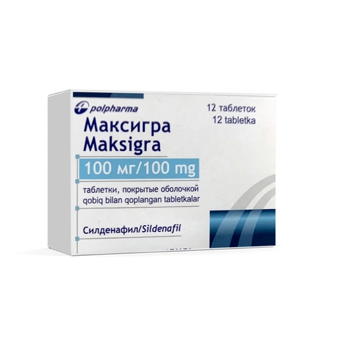 Максигра 100 мг силденафил 12 таблеток