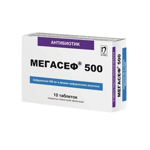 Мегасеф 500 мг цефуроксим 10 таблеток