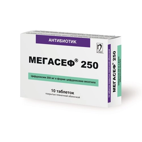 Мегасеф 250 мг цефуроксим 10 таблеток