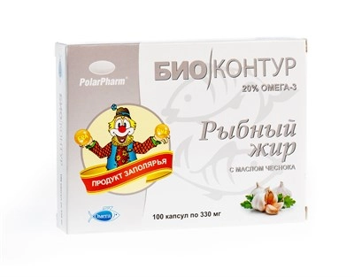Рыбный жир с маслом чеснока Биоконтур