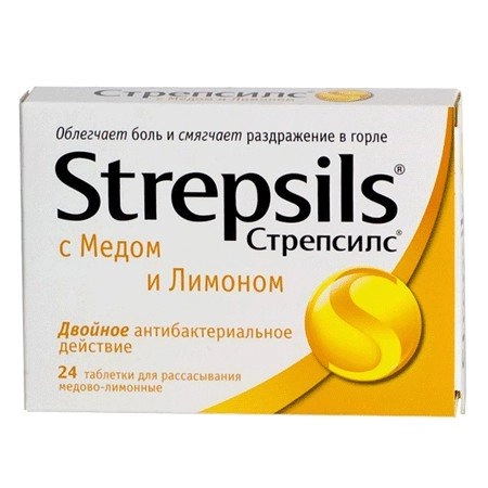 Стрепсилс с медом и лимоном