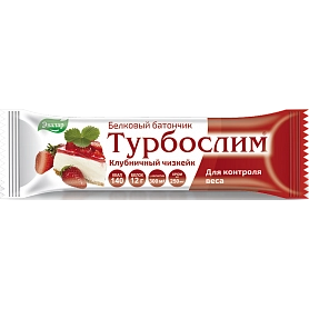 Турбослим батончик белковый Клубничный чизкейк для контроля веса