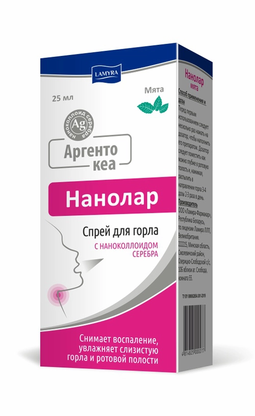 Аргентокеа Argentocare спрей для горла Мята