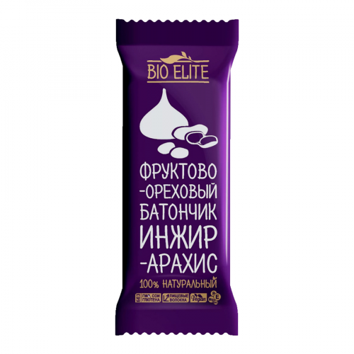 BIO ELITE Батончик фруктово-ореховый Инжир/арахис, 35гр.