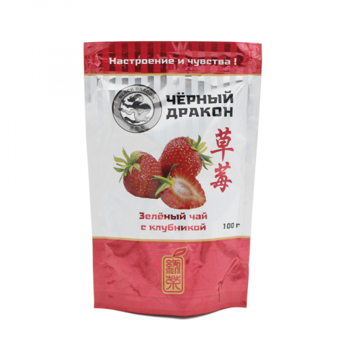 BLACK DRAGON Чай зеленый с клубникой, 100гр.