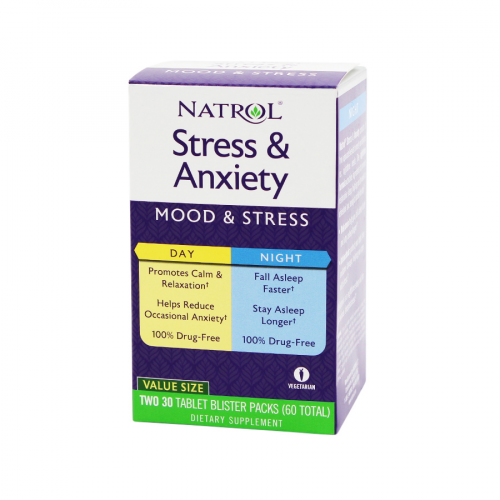 NATROL Stress & Anxiety Стресс и тревога 60 таблеток