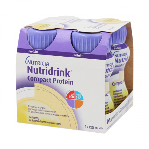NUTRICIA Смесь жидкая Nutridrink Compact Protein со вкусом ванили 4*125мл