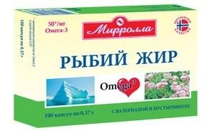 Рыбий жир Омега 3 с валерианой и пустырником