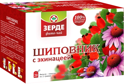 Шиповник с эхинацеей Зерде