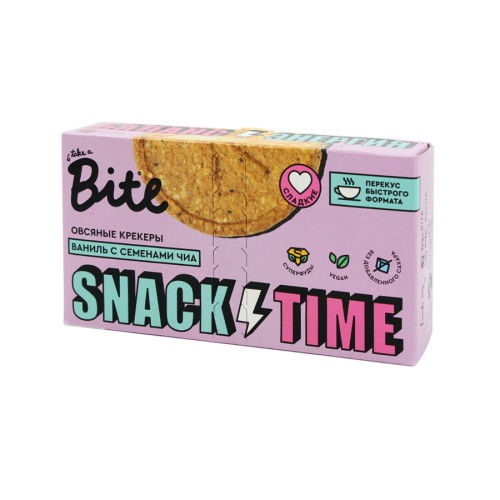Take a Bite Крекеры овсяные сладкие без сахара с ванилью и чиа